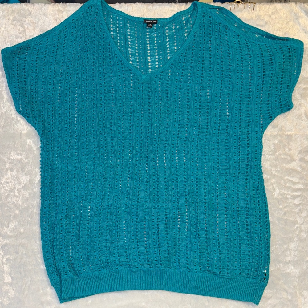 Torrid Teal Short Sleeve Top